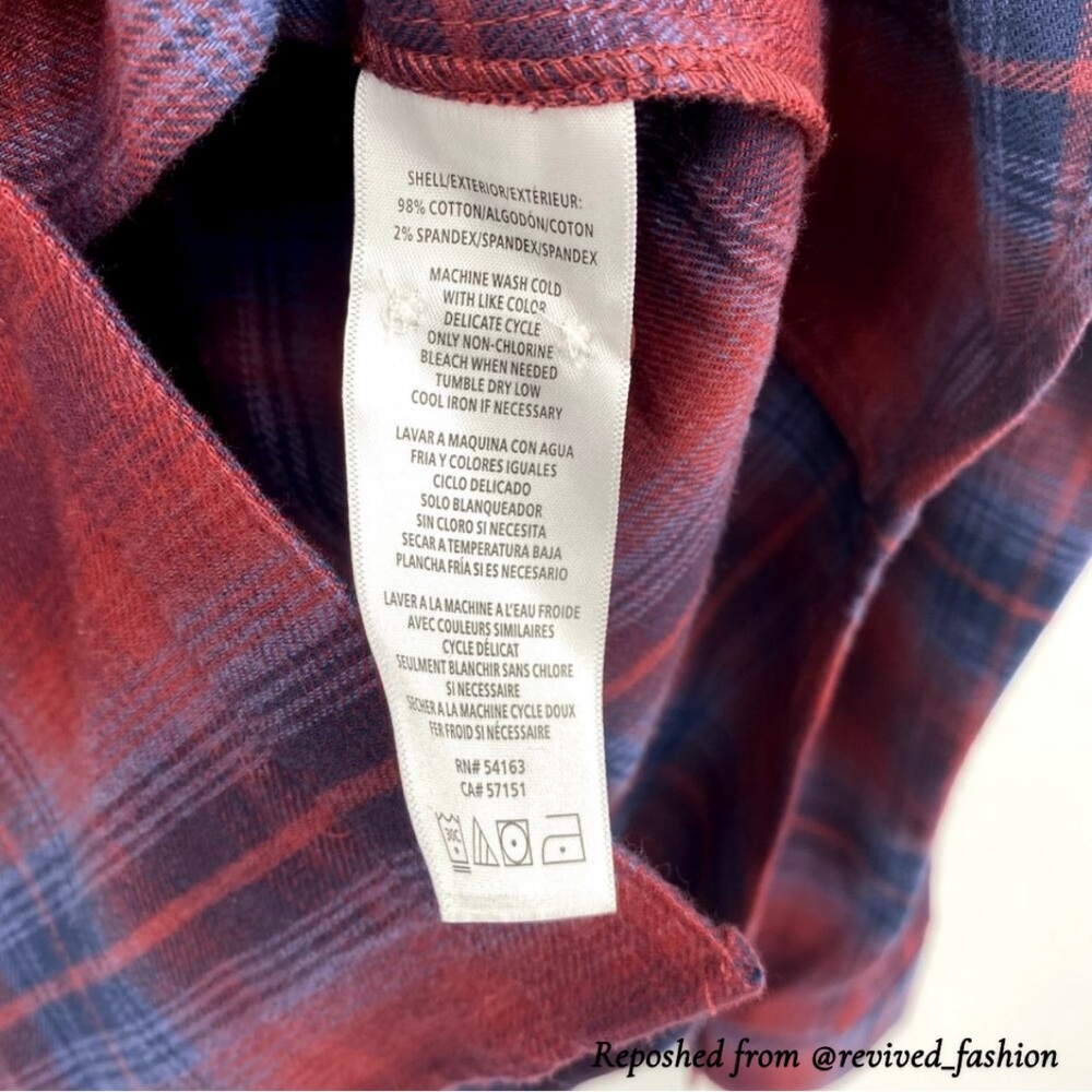 Bass Outdoor Plaid Long Sleeve Button Up Shirt Women’s XS Oversized New - Picture 5 of 7